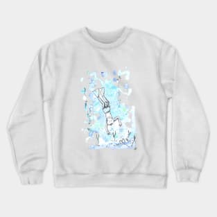 Diver boy original watercolour Crewneck Sweatshirt